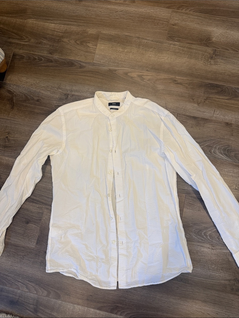 Hugo Boss 100% Cotton White Long-Sleeve Dress Shirt